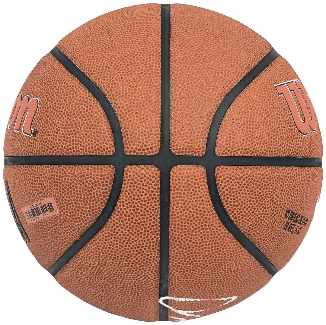 Dennis Rodman Signed Composite Leather Chicago Bulls Logo Basketball Beckett Wit