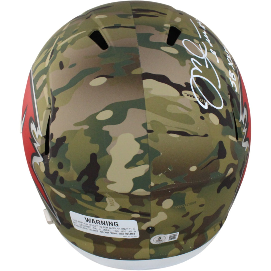 Mike Alstott Signed Tampa Bay Buccaneers F/S Helmet Camo SB Champs Beckett 54610