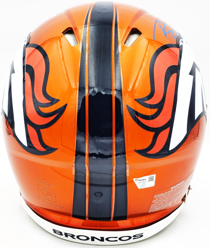Russell Wilson Auto Broncos Flash Orange Full Size Authentic Helmet Fanatics