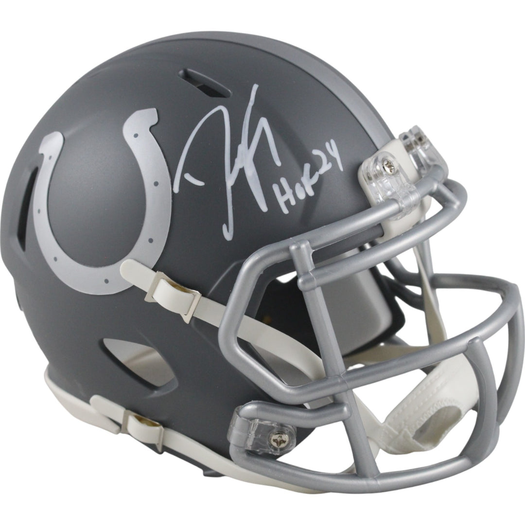 Dwight Freeney Signed Indianapolis Colts Slate Mini Helmet HOF Beckett 50324
