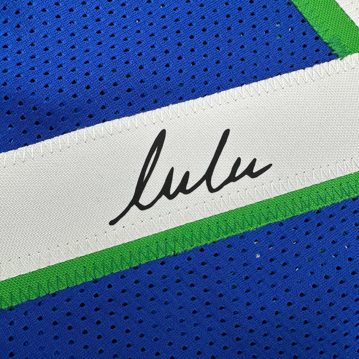 Facsimile Autographed Luka Doncic Dallas Retro Blue Reprint Jersey Size Men's XL