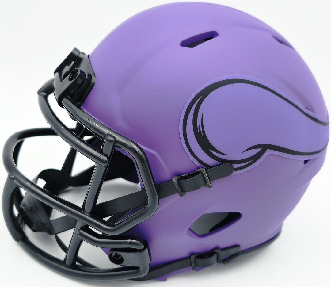 Jordan Addison Signed Vikings Rave Purple Speed Mini Helmet (In Yellow) Beckett