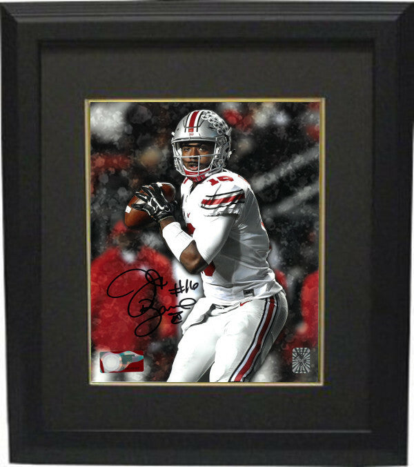 JT Barrett signed Ohio State Buckeyes 8X10 Photo Framed #16 - Barrett Hologram
