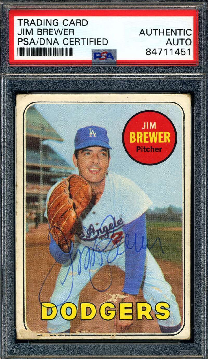 Jim Brewer PSA DNA Signed 1969 Topps Autograph