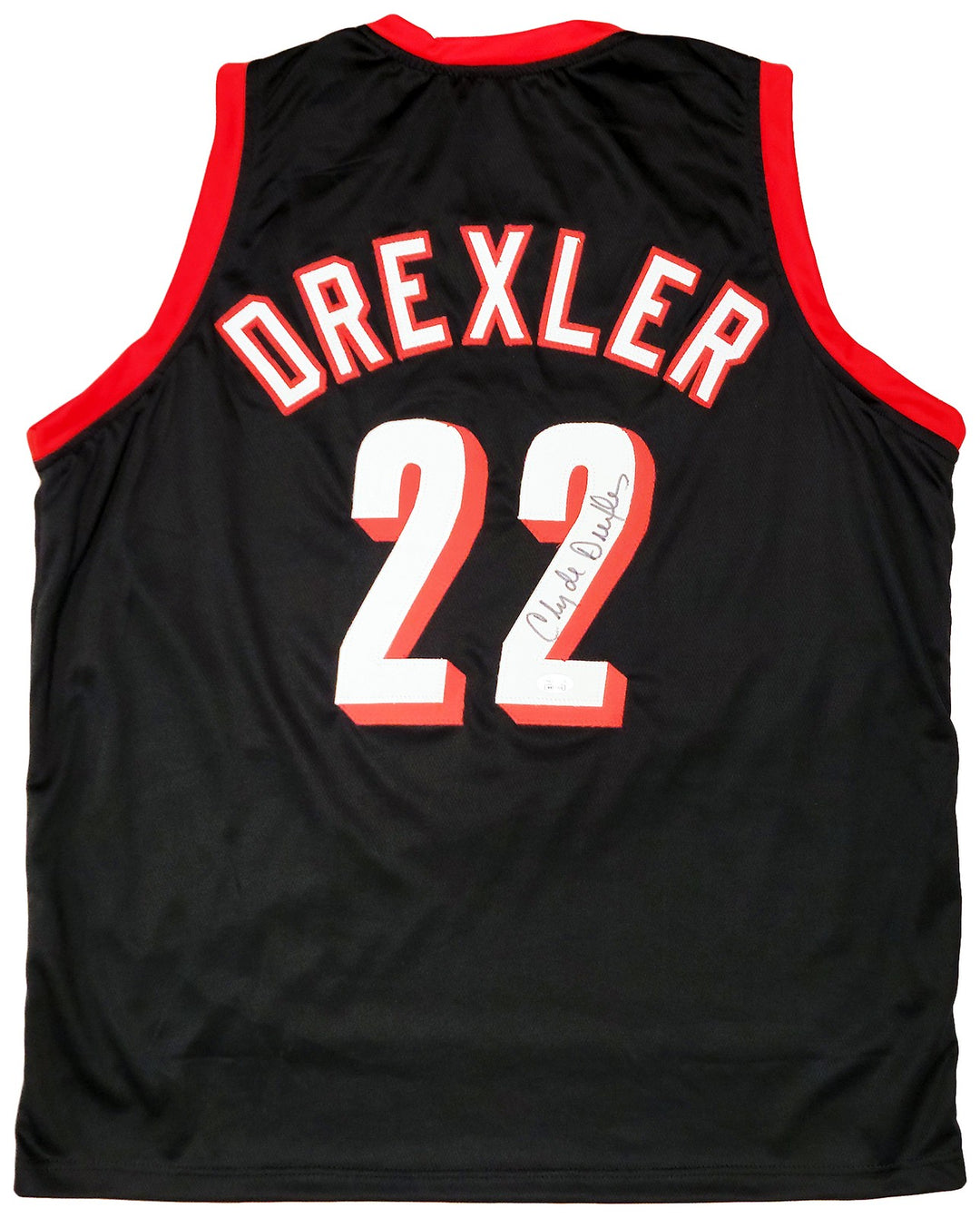 Portland Trailblazers Clyde Drexler Signed Black Jersey The Glide JSA