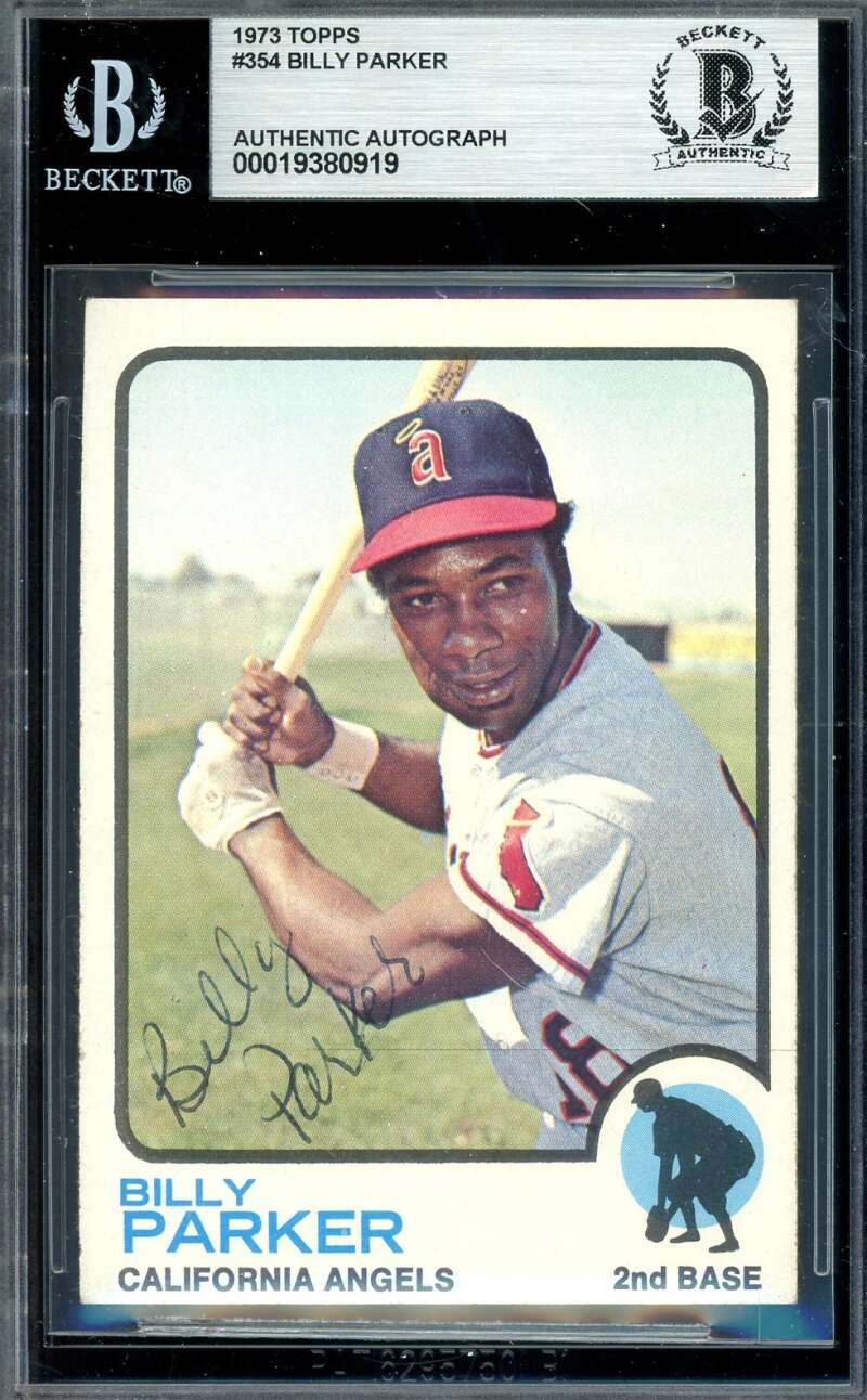 Billy Parker Beckett BAS Signed 1973 Topps Autograph