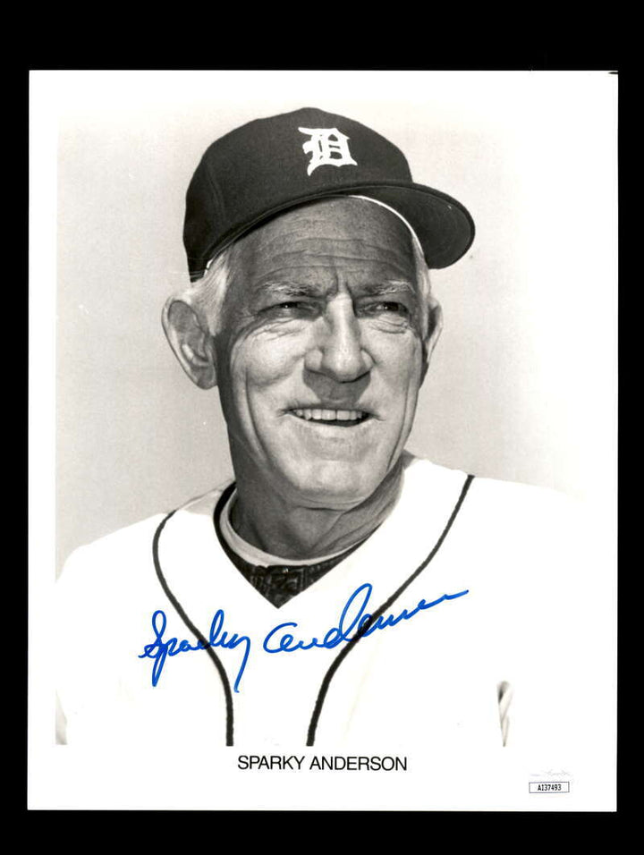 Sparky Anderson JSA Coa Signed  8x10 Photo Autograph Tigers