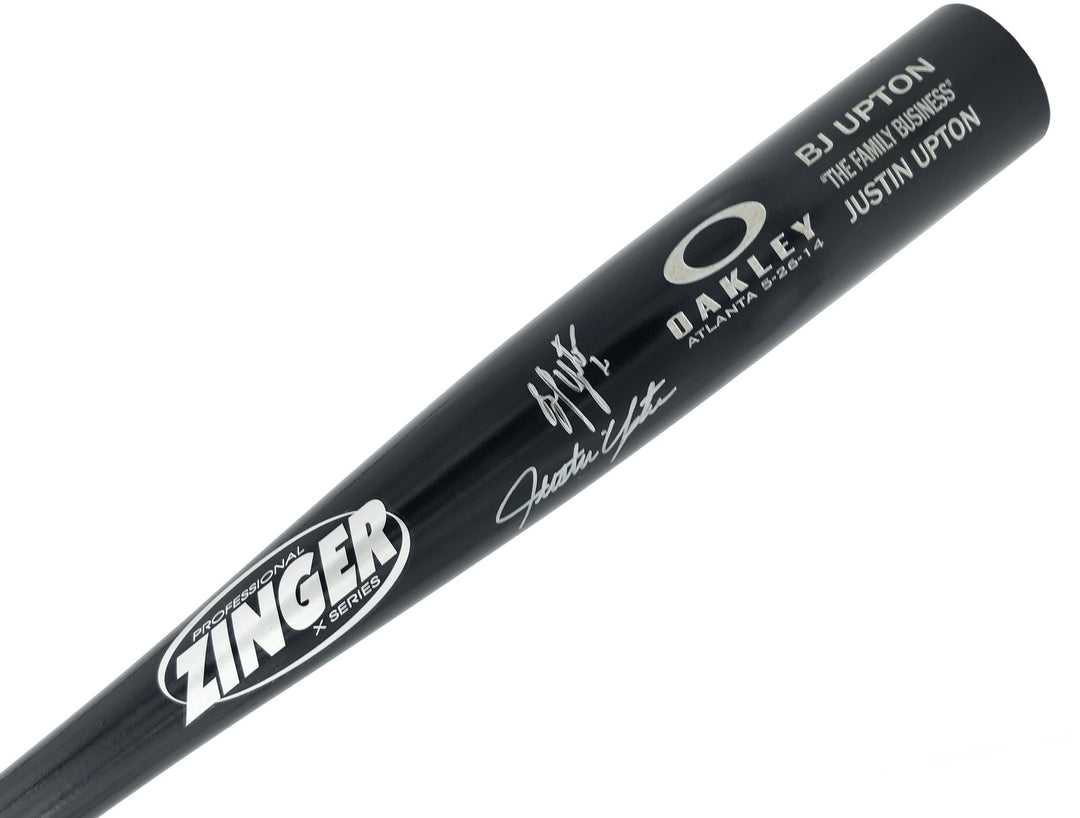 BJ & Justin Upton Autographed Zinger Baseball Bat Beckett BAS QR