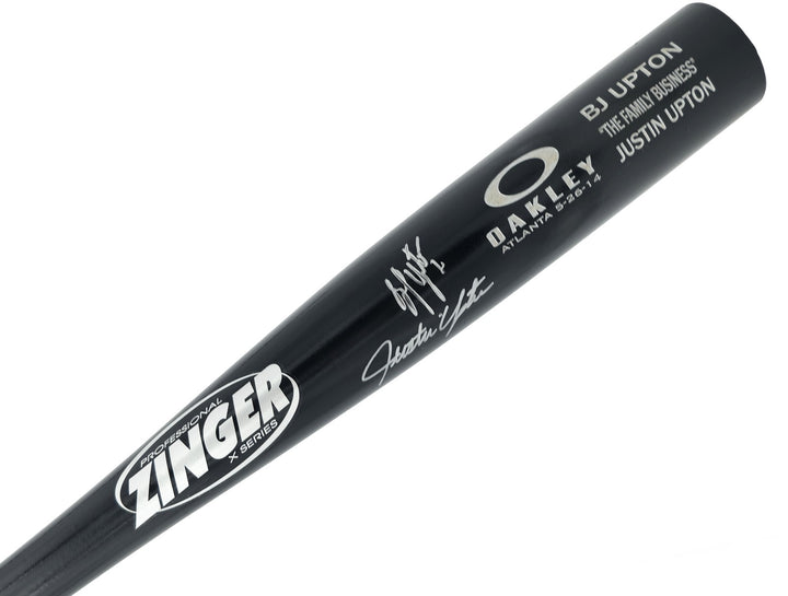 BJ & Justin Upton Autographed Zinger Baseball Bat Beckett BAS QR