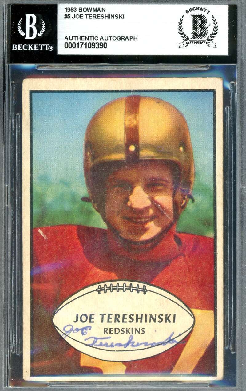 Joe Tereshinski Beckett BAS Signed 1953 Bowman Autograph