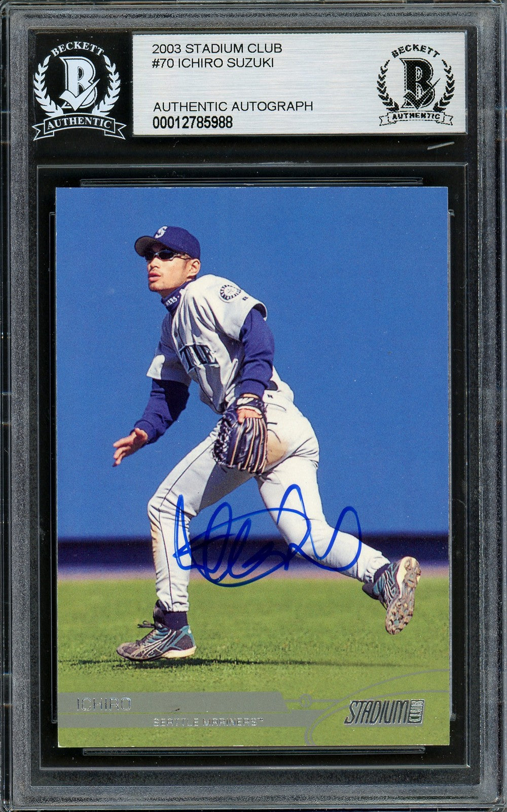 Ichiro Suzuki Signed 2003 Topps Stadium Club Card 70 Seattle Mariners Beckett