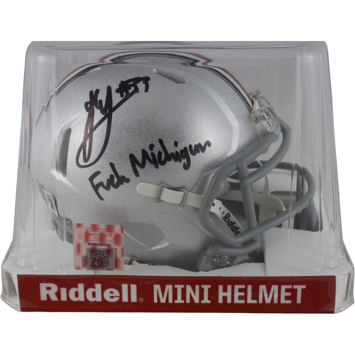 Jack Sawyer Autographed Ohio State Buckeyes Mini Helmet F Michigan Beckett 54036