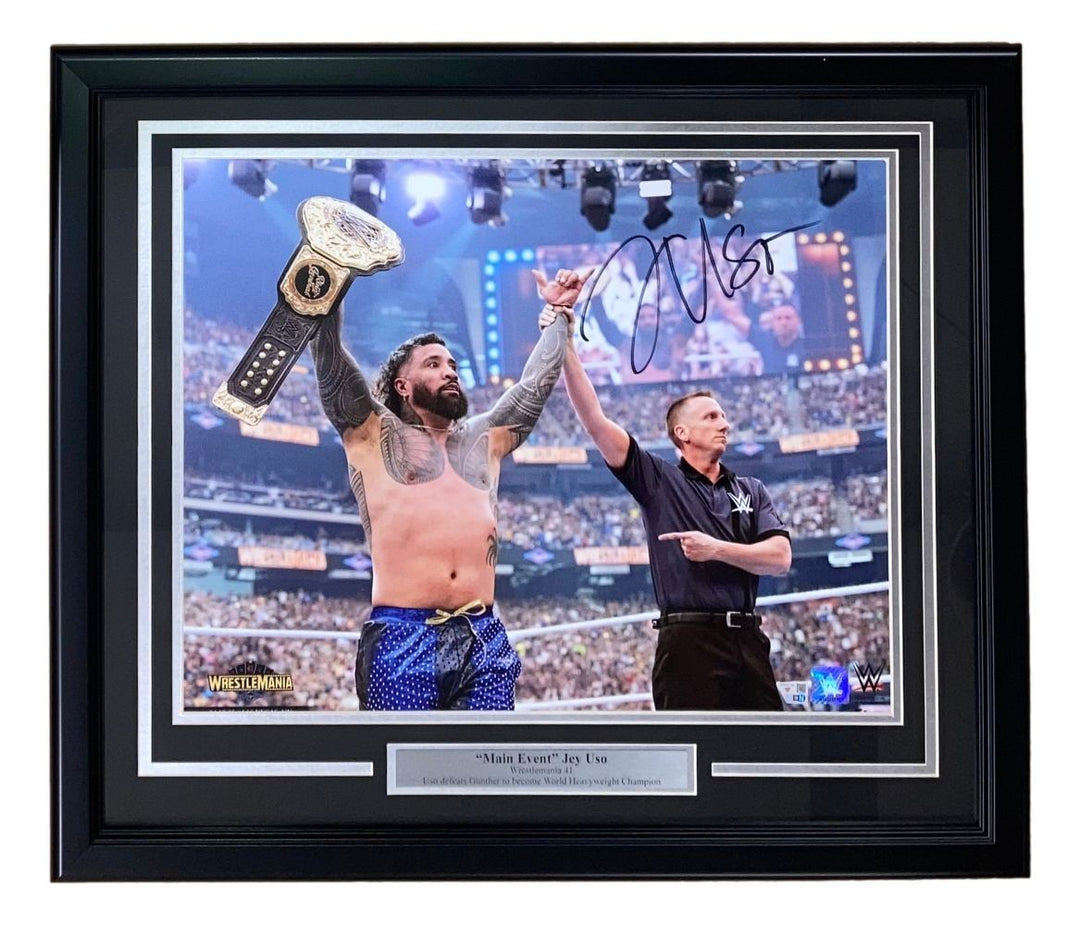 Jey Uso Signed Framed 16x20 WWE Wrestlemania 41 Photo Fanatics