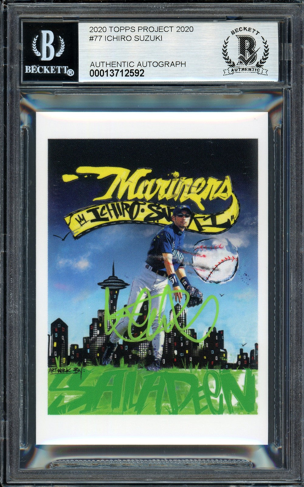 Ichiro Suzuki Auto Topps Project 2020 King Saladeen Card 77 Sig 10 /10 Beckett