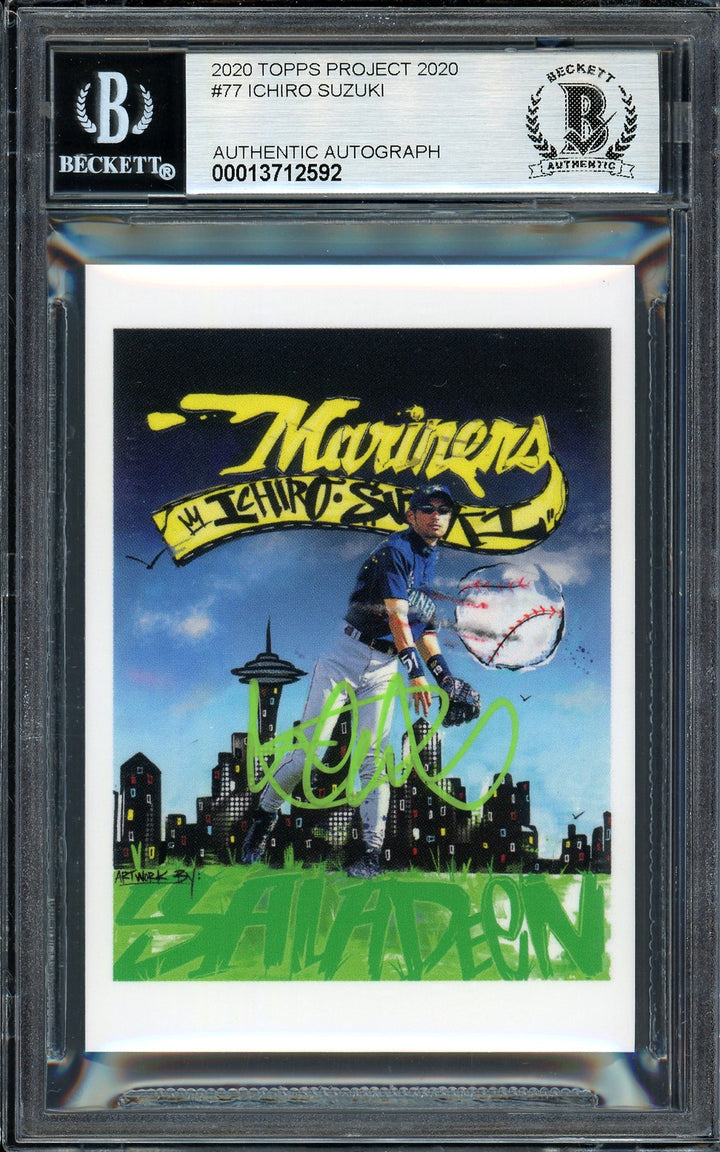 Ichiro Suzuki Auto Topps Project 2020 King Saladeen Card 77 Sig 10 /10 Beckett