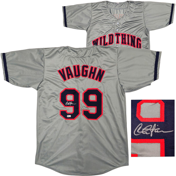 Charlie Sheen Auto Gray Jersey Major League Ricky Wild Thing Vaughn Beckett Wit