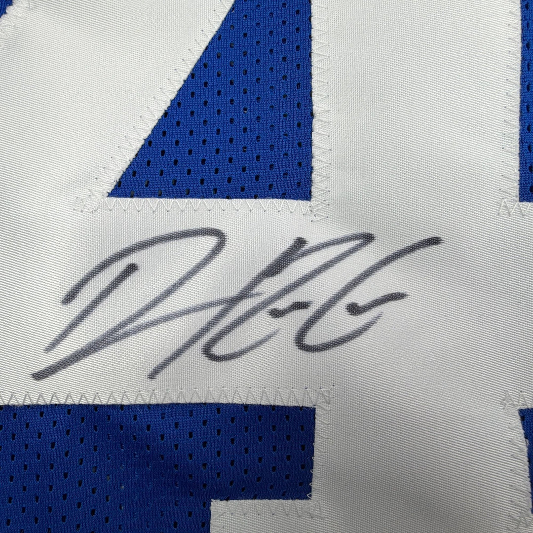 Autographed/Signed Dominique Rodgers-Cromartie New York Blue Jersey JSA COA