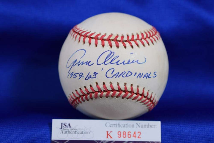 Gene Oliver JSA COA Autograph National League Signed Baseball 1959-63 Cardinals