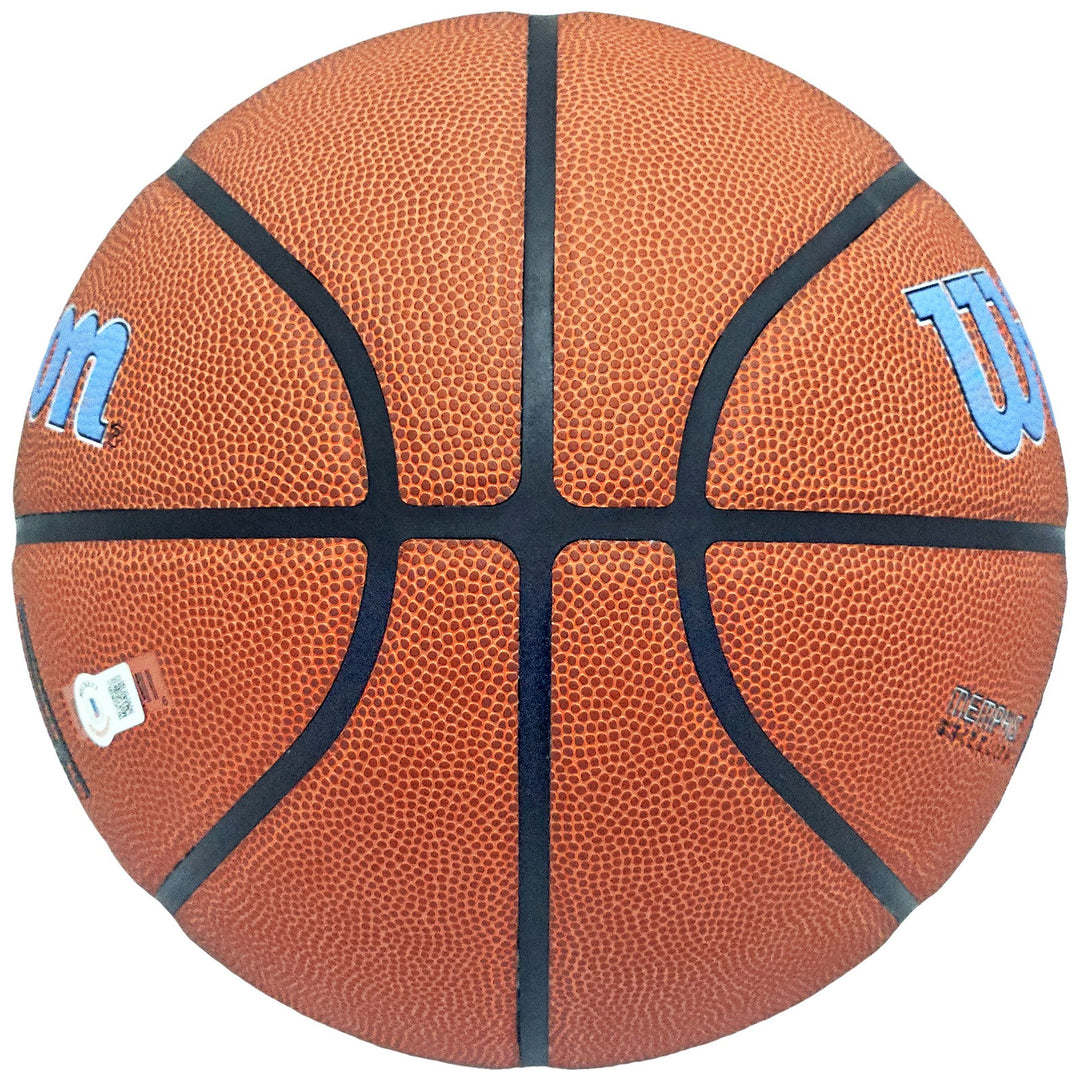Ja Morant Signed Composite Leather Memphis Grizzlies Logo Basketball Beckett