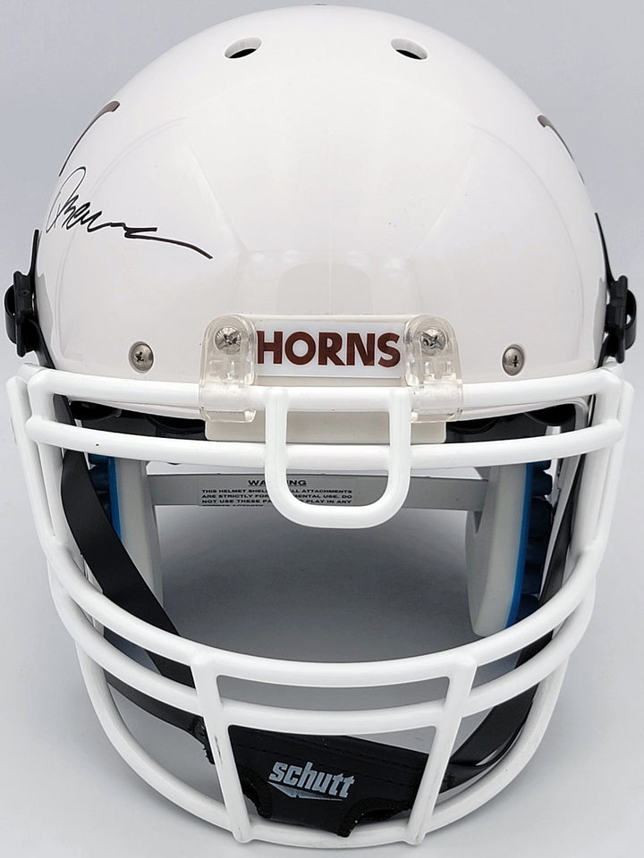 Quinn Ewers Auto Texas Longhorns White Schutt Full Size Authentic Helmet Beckett