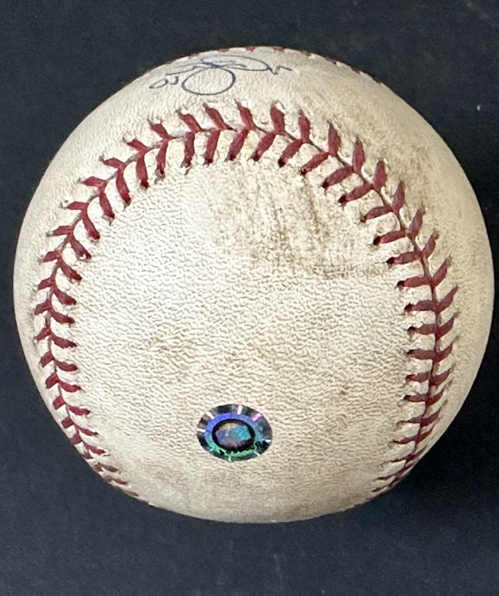 Albert Pujols 1st Hit & Game Used 2001 Logo Baseball Rookie Cardinals Auto MLB