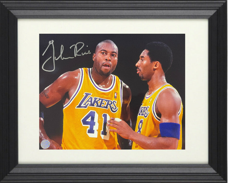 Glen Rice signed Los Angeles Lakers 8x10 Photo Framed- AWM Holo w/ KOBE Bryant
