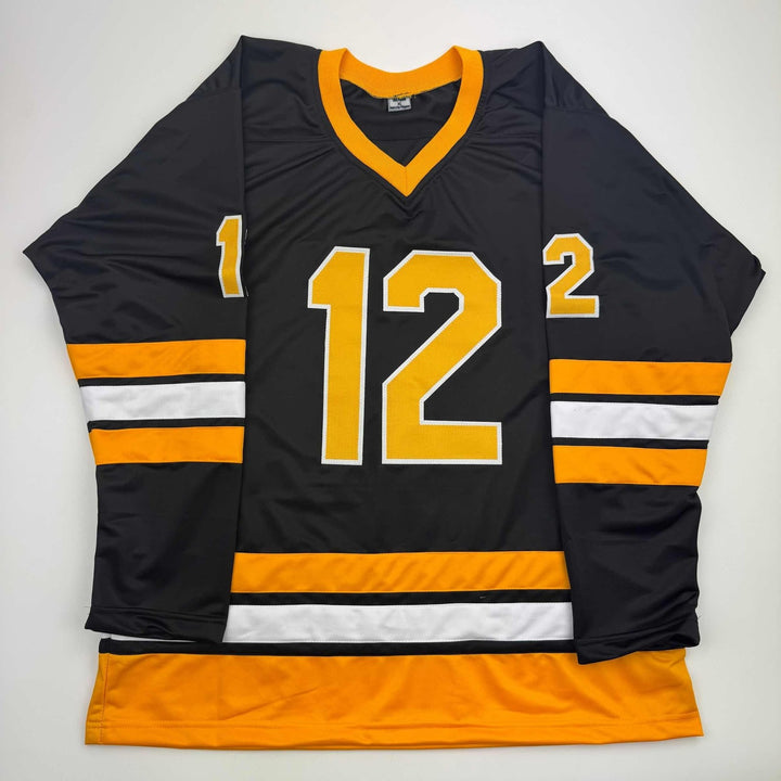 Autographed/Signed Adam Oates "HOF 12" Boston Black Jersey Beckett COA