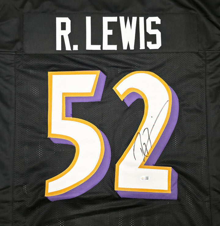 Baltimore Ravens Ray Lewis Signed Black Jersey JSA Witness