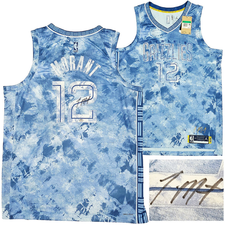 Grizzlies Ja Morant Auto Blue Jordan Creators The Paint Select Jersey 52 BAS