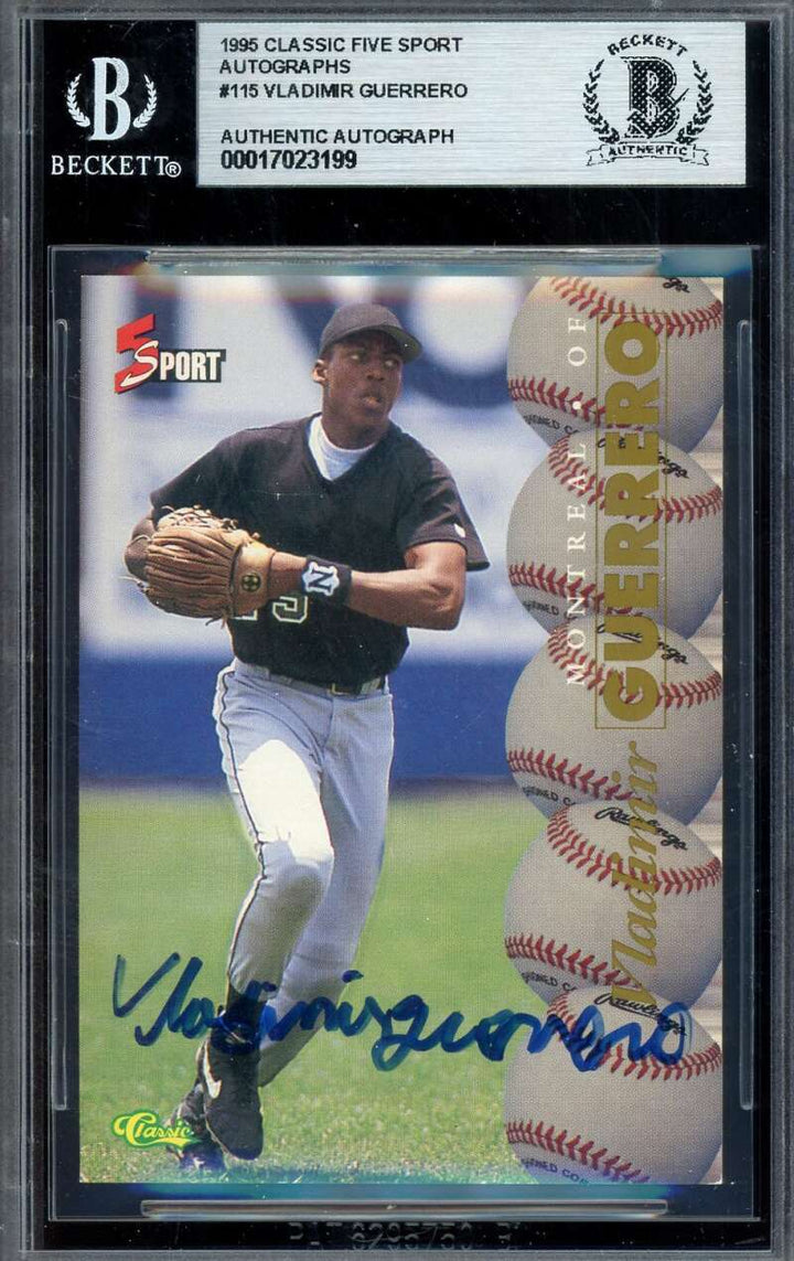 Valdimir Guerrero Beckett BAS Signed 1995 Classic Five Sport Rookie Autograph