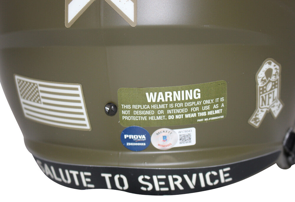 Emmitt Smith Autographed Dallas Cowboys F/S Salute Helmet Beckett 39651