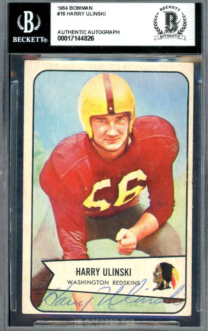Harry Ulinski Beckett BAS Signed 1954 Bowman Autograph