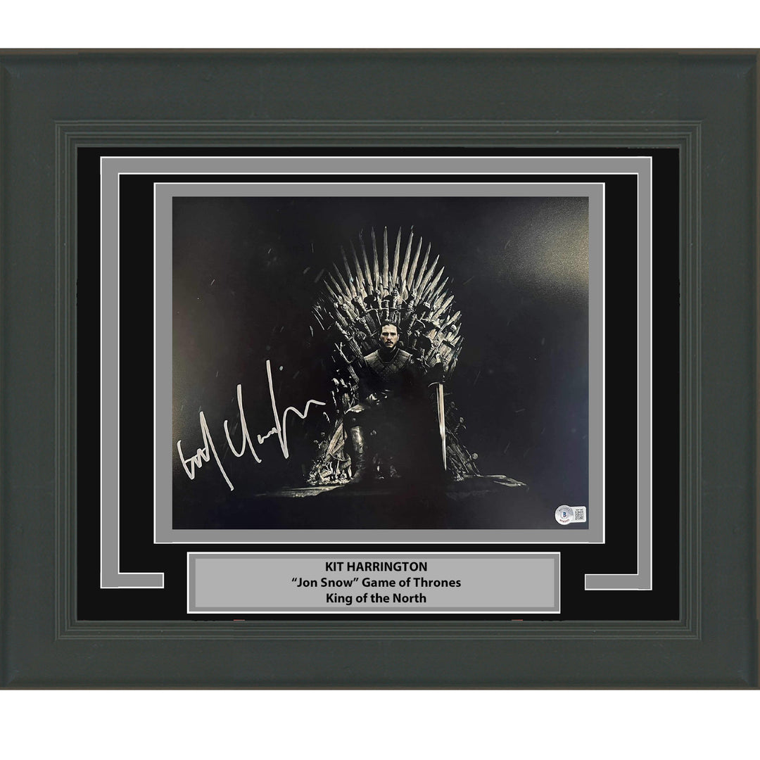 Framed Autographed/Signed Kit Harrington Jon Snow 11x14 Photo Beckett BAS COA #1