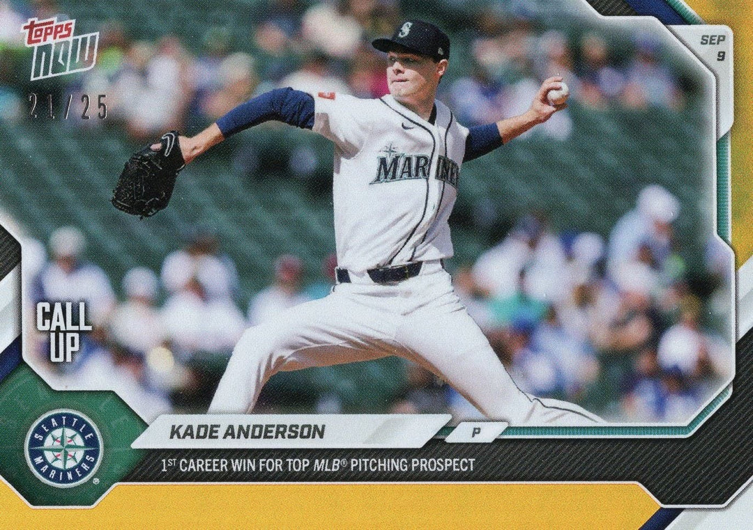 2026 Topps Now Kade Anderson #654 Orange Foil /25 Rookie RC Baseball Card