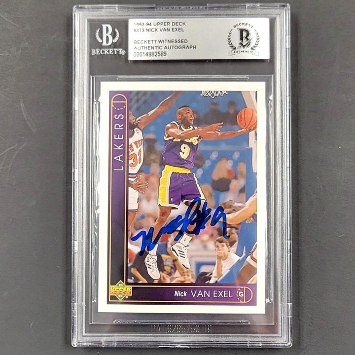 Nick Van Exel autograph signed 1993-94 Upper Deck RC rookie card BGS BAS Witness
