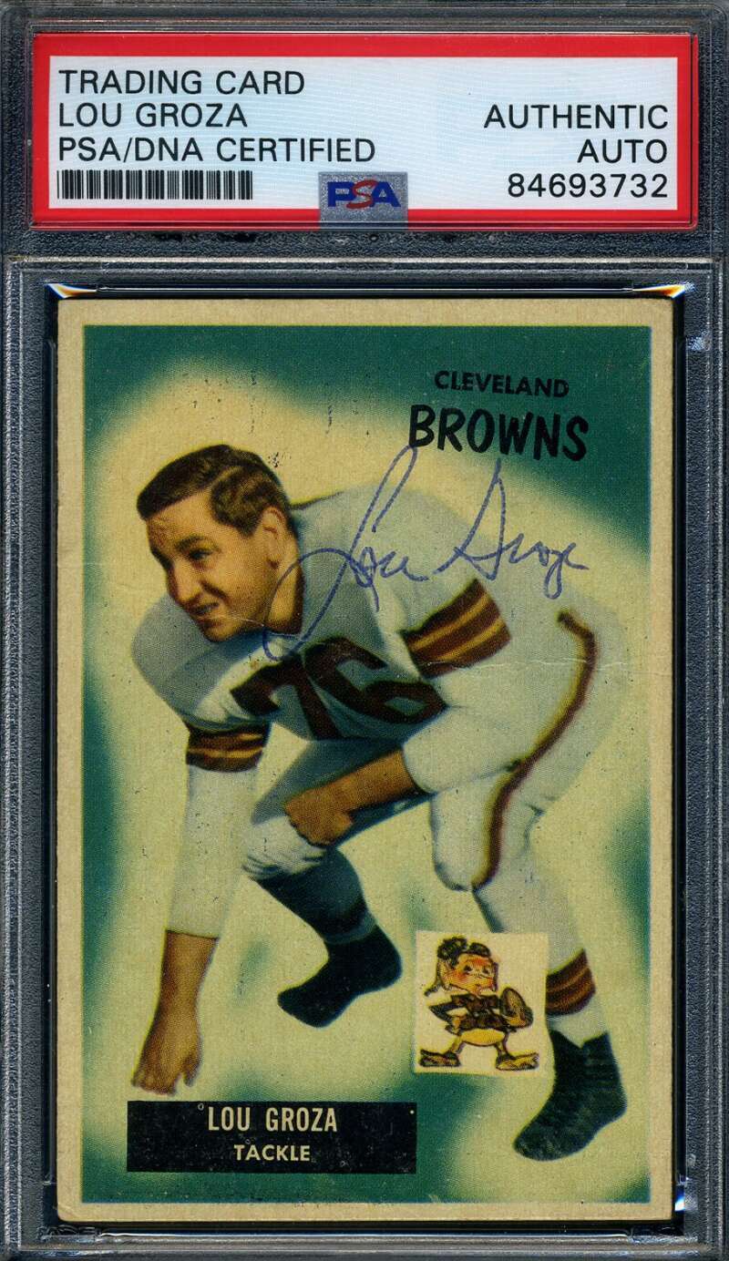 Lou Groza PSA DNA Signed 1955 Bowman Autograph
