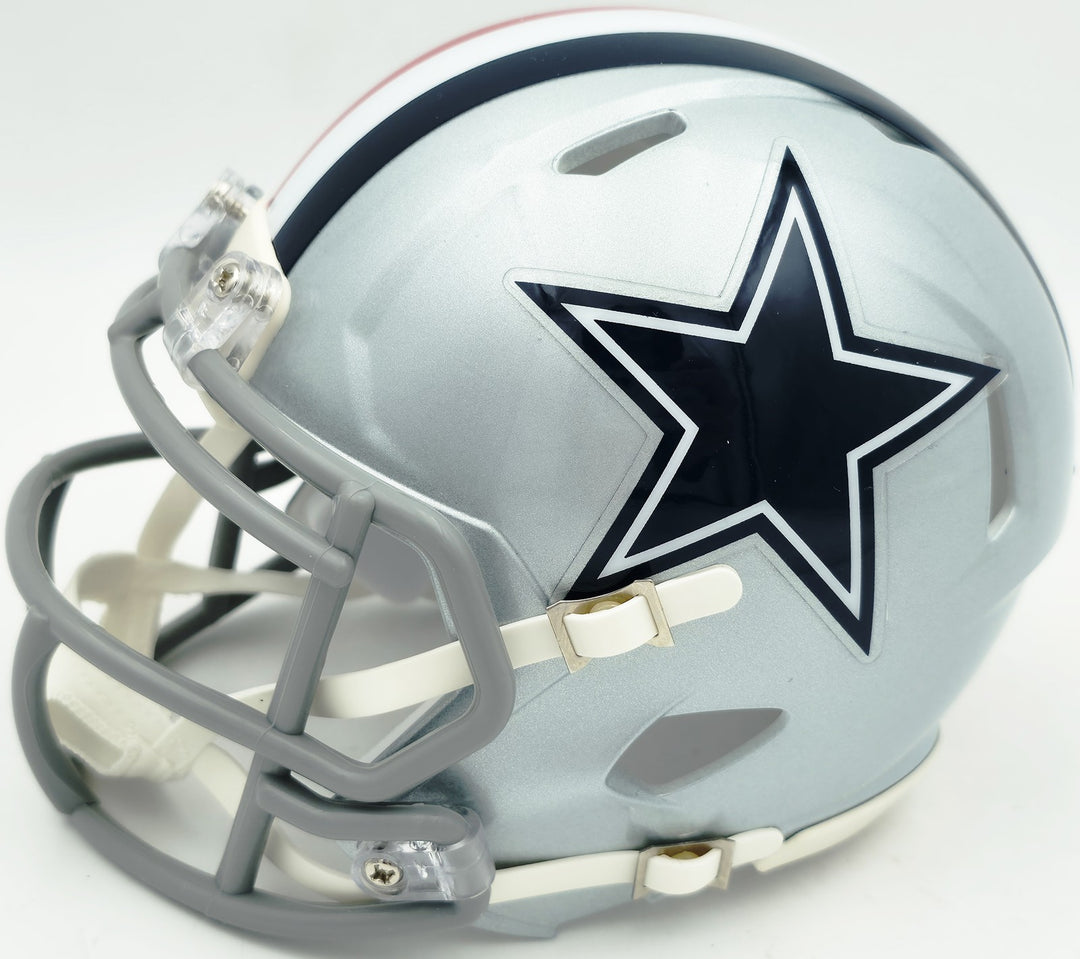 Drew Pearson Auto Cowboys Silver 1976 Throwback Speed Mini Helmet HOF 21 Beckett