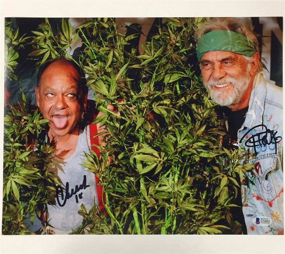 CHEECH & CHONG Autograph Signed 11x14 Photo #2 ~ Beckett BAS COA ~ Up in Smoke