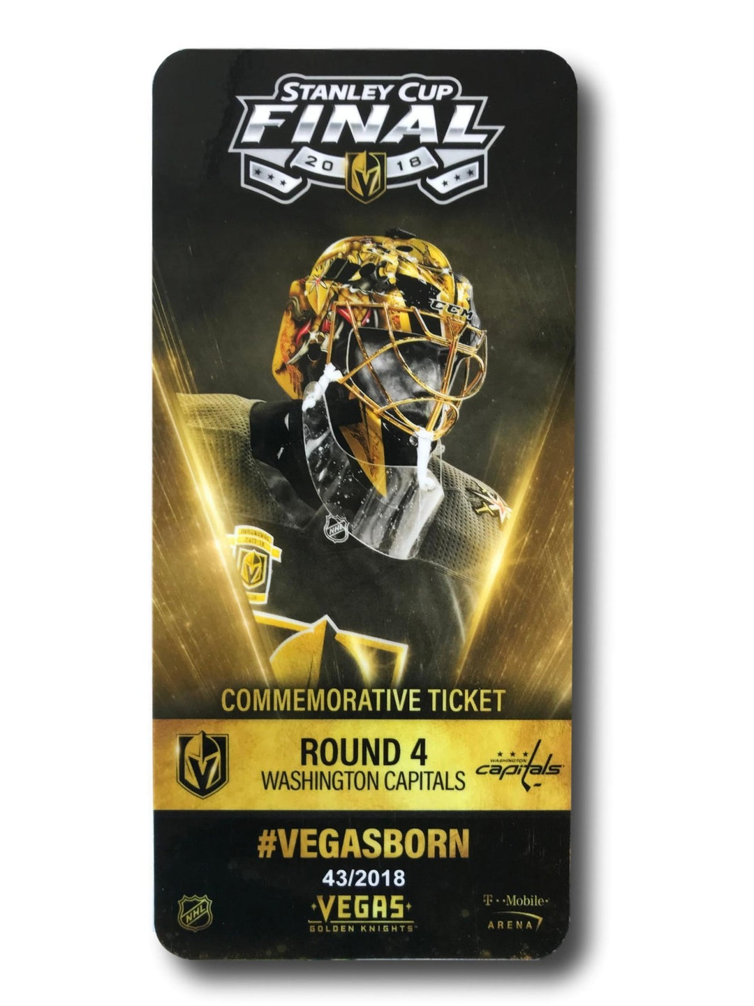 Vegas Golden Knights Commemorative  Stanley Cup vs. Capitals Ticket #D/2018 VGK
