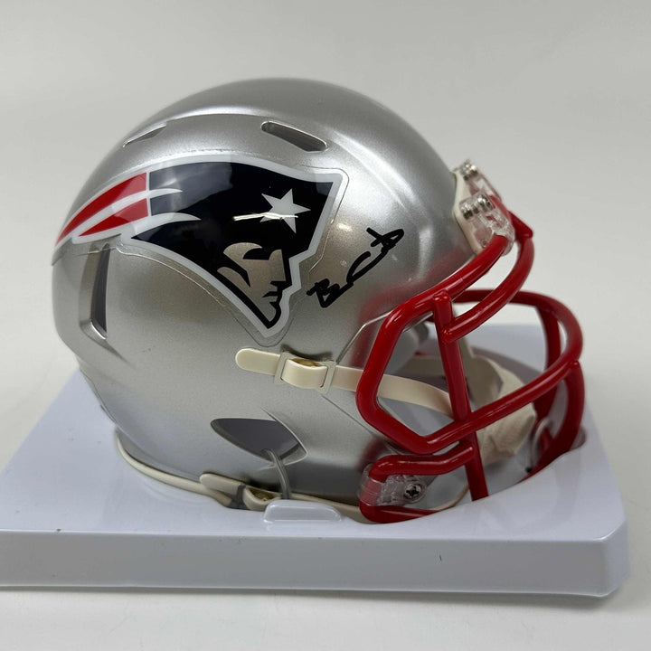 Autographed/Signed Ben Coates Patriots Mini Helmet Beckett BAS COA