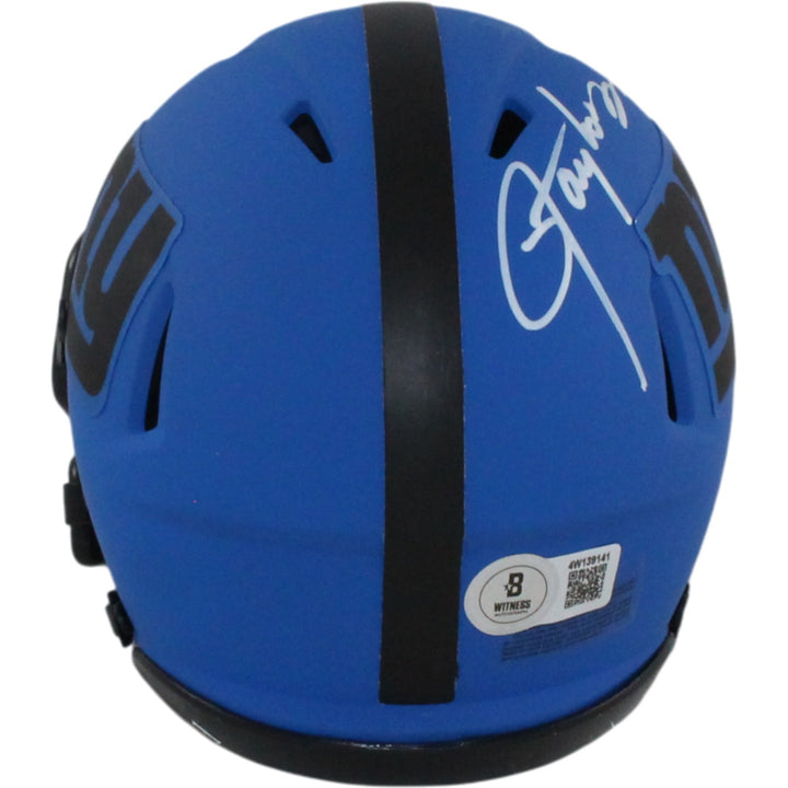 Lawrence Taylor Autographed New York Giants Rave Mini Helmet Beckett W 55039