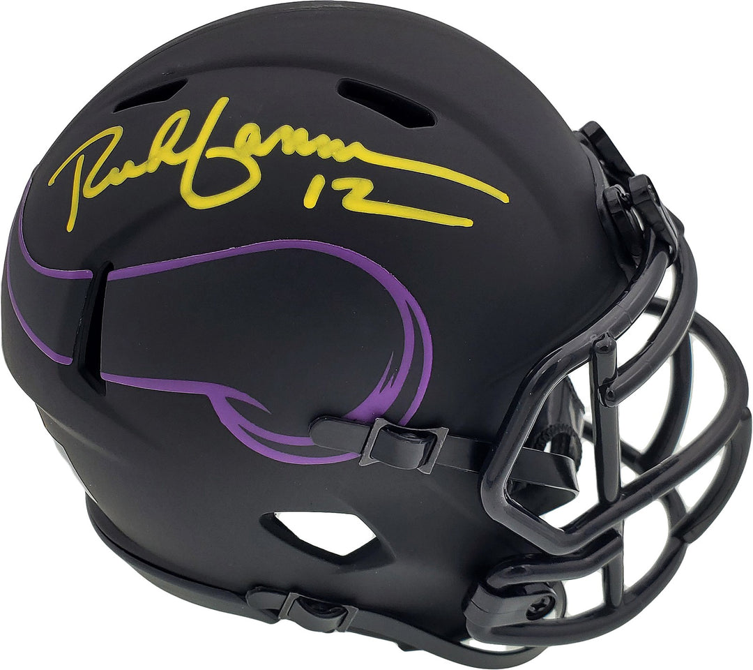 Rich Gannon Signed Minnesota Vikings Eclipse Black Speed Mini Helmet Beckett BAS