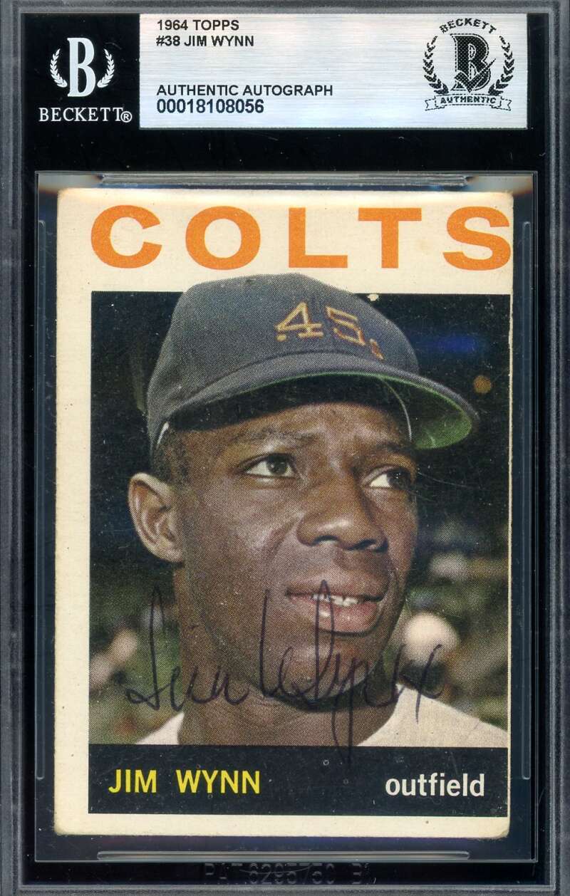 Jim Wynn Beckett BAS Vintage Signed 1964 Topps Rookie Autograph
