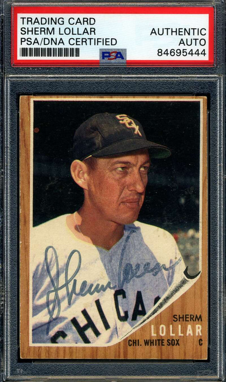 Sherm Lollar PSA DNA Signed 1962 Topps Autograph