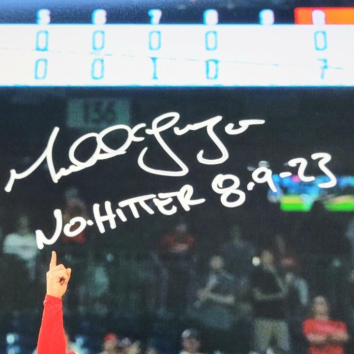 Michael Lorenzen signed "No Hitter 8-9-23" 16x20 Photo auto BAS Beckett Witness