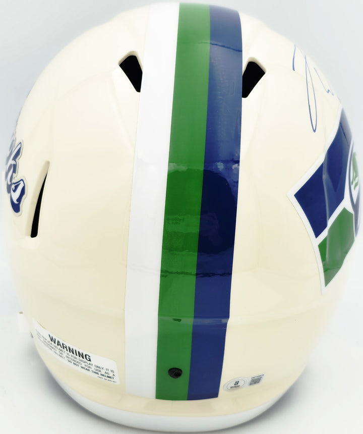 Leonard Williams Signed Seahawks Cream Full Size Retro Speed Replica Helmet