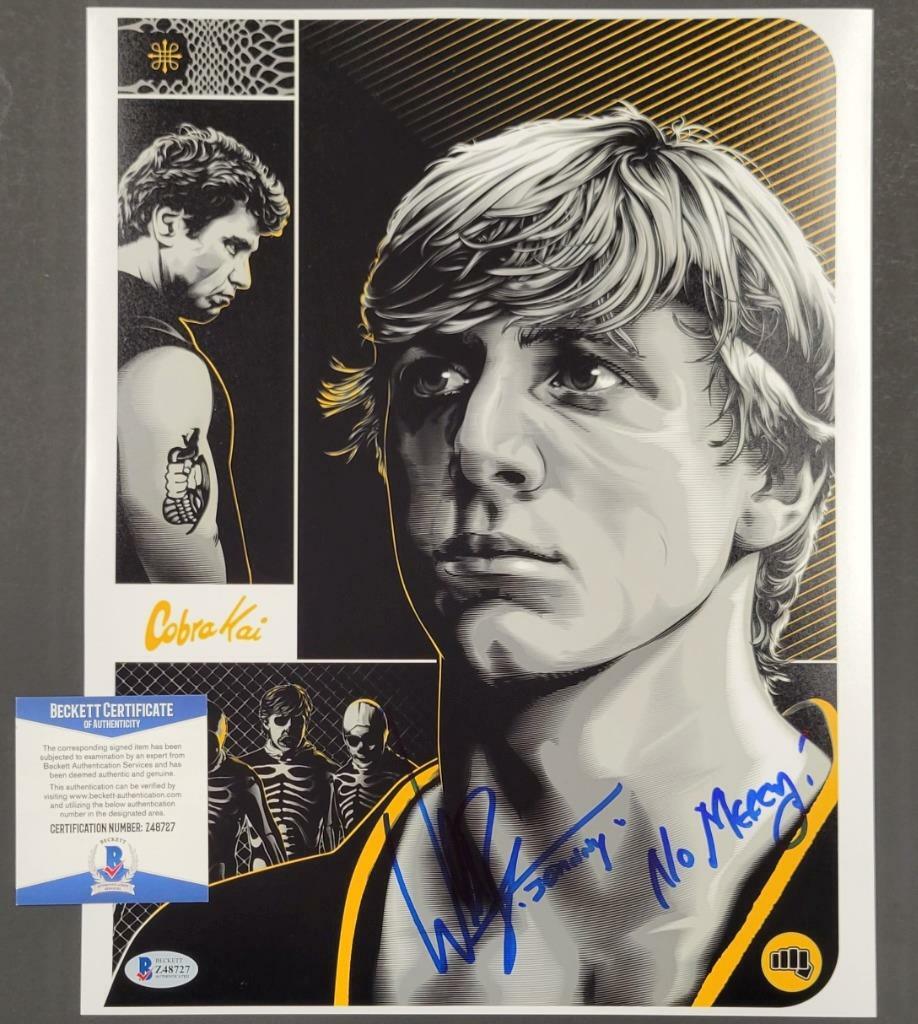 William Zabka signed Cobra Kai 11x14 Photo + Inscriptions ~ Beckett BAS COA