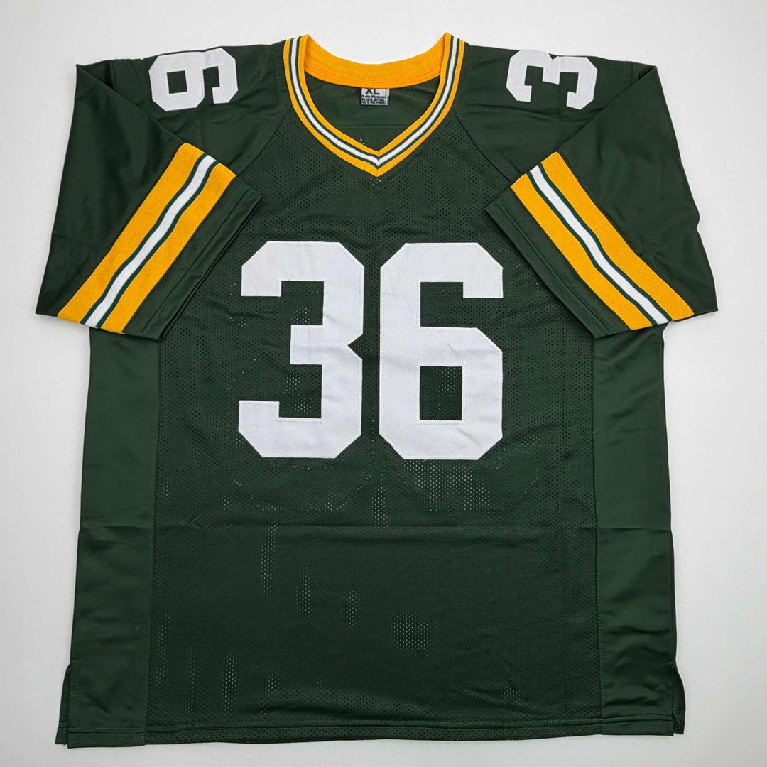 Autographed/Signed Leroy Butler Green Bay Green Football Jersey Beckett BAS COA