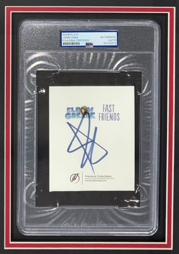 John Cena Signed Framed Slabbed WWE Bookplate w/ 8x10 Photo PSA
