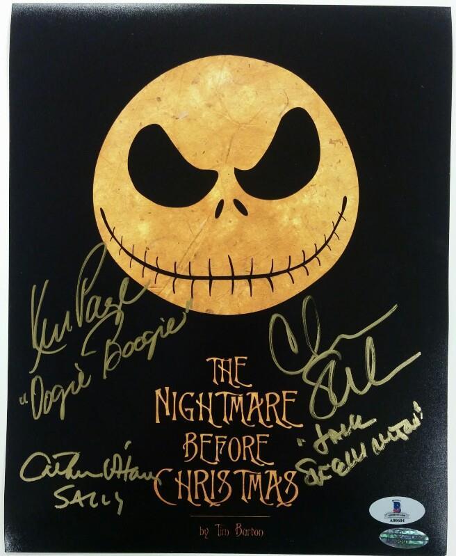 NIGHTMARE BEFORE XMAS Signed 8x10 Photo 3x Sarandon O'hara Page  BAS COA Beckett